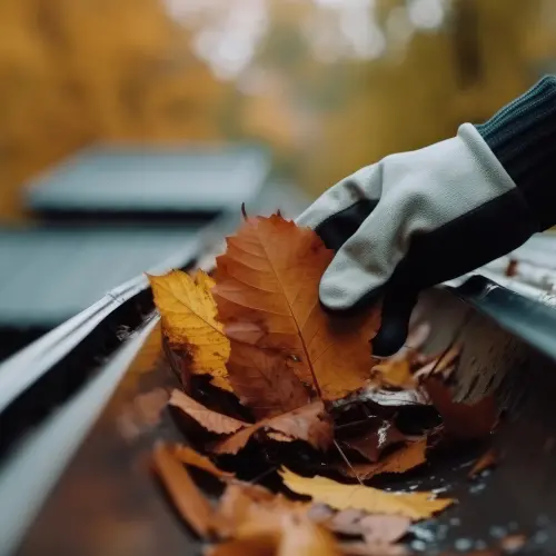 Cleaing Leaves from the Gutter