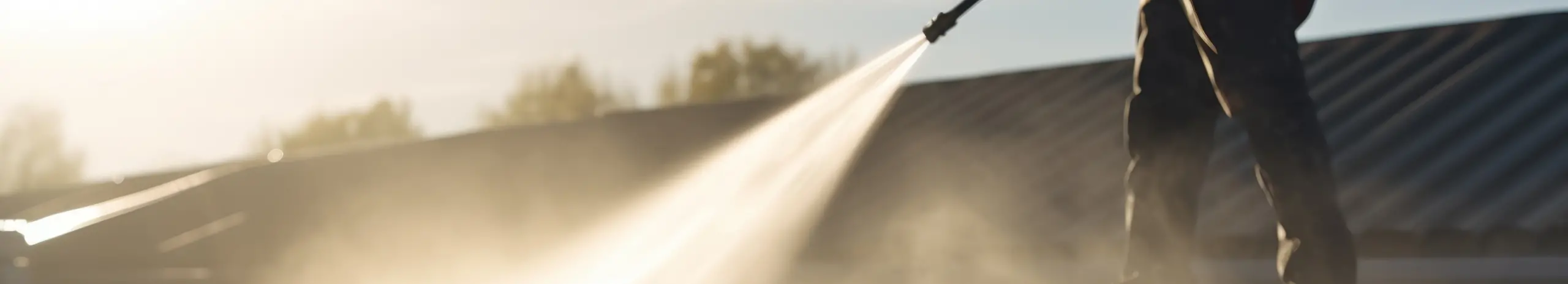 Pressure Washing a Metal Rooftop