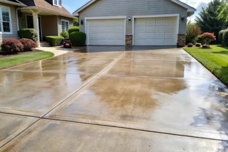 A Freshly Cleaned Driveway by Moss Doctors in Vancouver, WA