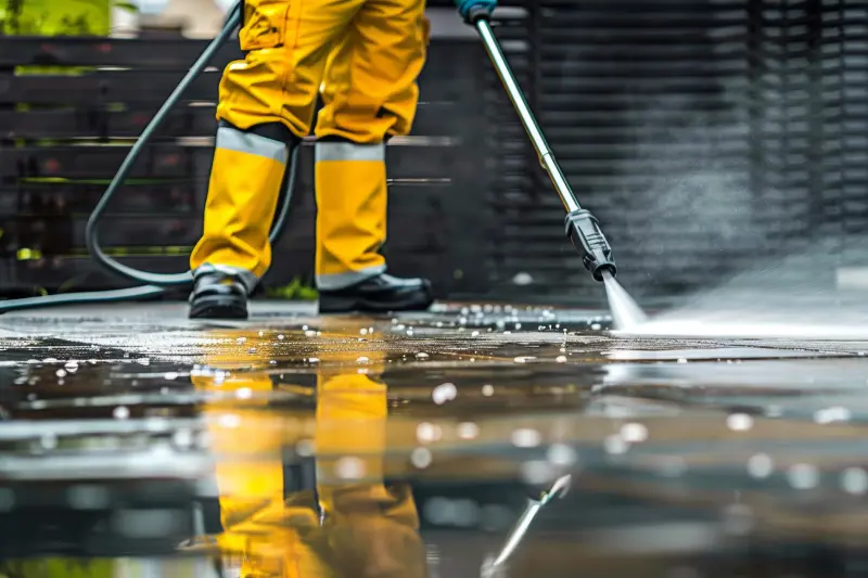 Pressure Washing a Residential Driveway in Vancouver, WA